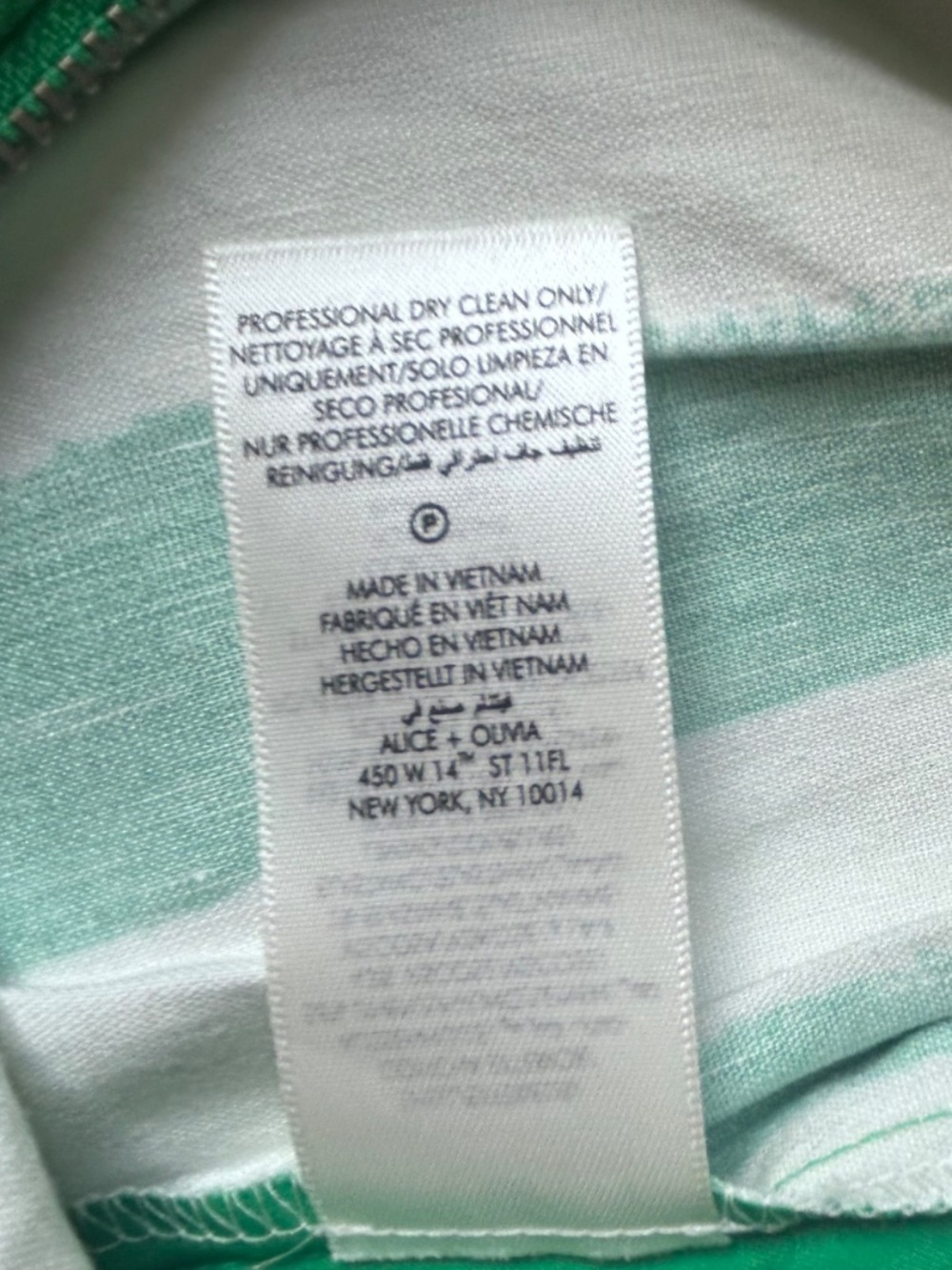 Alice + Olivia Samara Linen Pant Painted Stripe Emerald size 4 - Picture 15 of 15